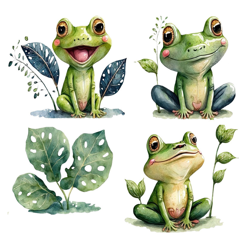 Beautifull Little Frog Small Baby Water Color Frogs Water Color Frogs 1