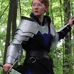 antique female gorget & pauldrons armor | fantasy knight woman larp armor | fully functional costume