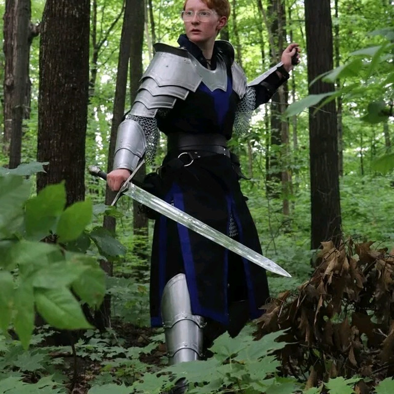 Antique Female Gorget Pauldrons Armor Fantasy Knight Woman Larp Armor Fully Functional Costume 4