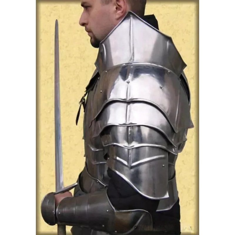 Medieval Gorget With Pauldrons Armor Fantasy Knight Gorget With Shoulder Set Fully Functional Cosp 0