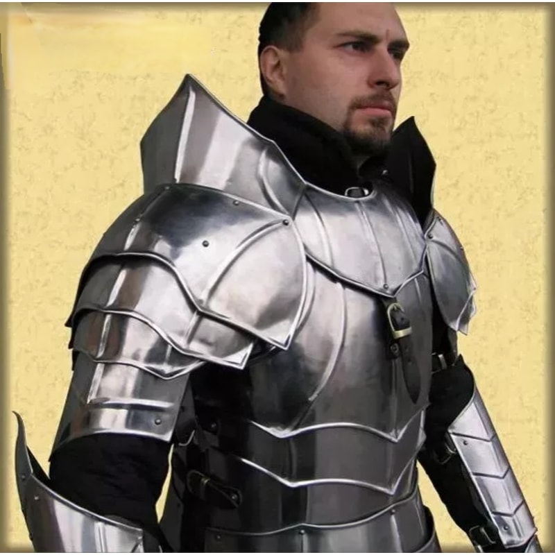 Medieval Gorget With Pauldrons Armor Fantasy Knight Gorget With Shoulder Set Fully Functional Cosp 1