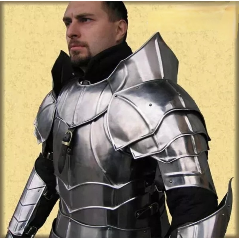 Medieval Gorget With Pauldrons Armor Fantasy Knight Gorget With Shoulder Set Fully Functional Cosp 4
