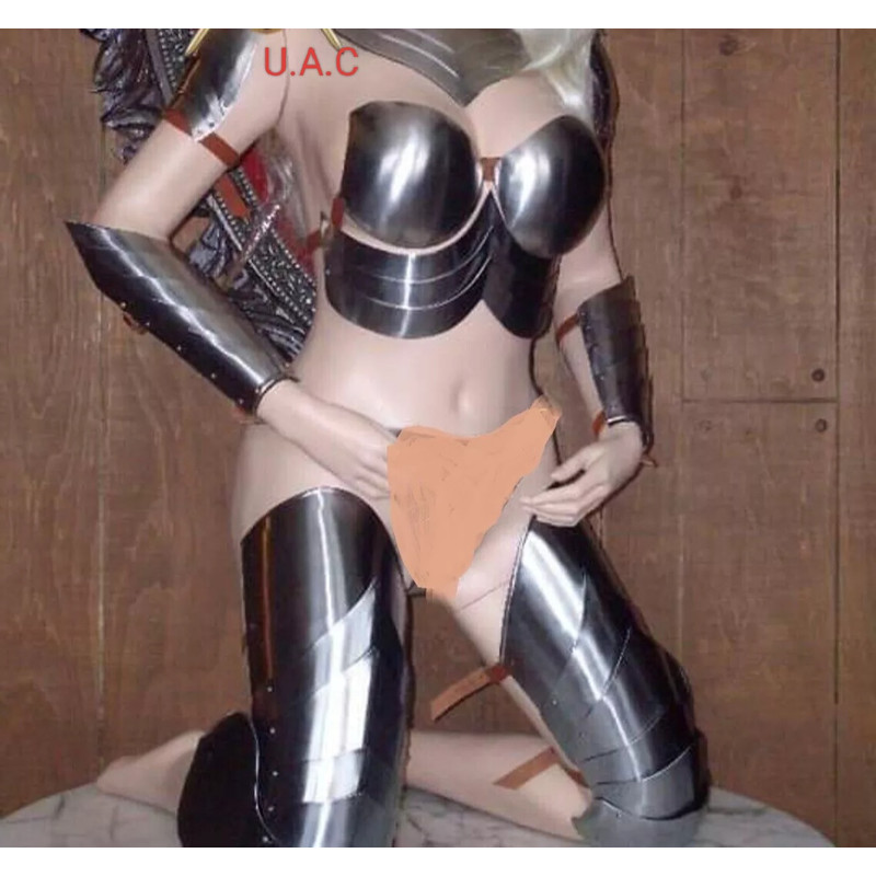 Medieval Knight German Female Costume Steel Armor Fantasy Lady Cuirass Larp Set 1
