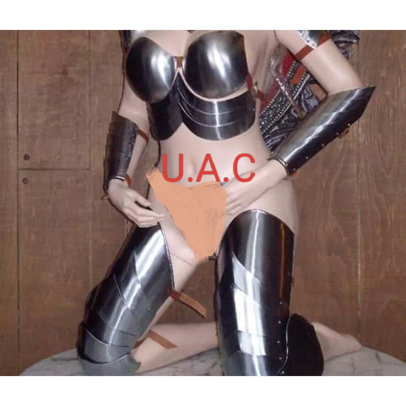 Medieval Knight German Female Costume Steel Armor Fantasy Lady Cuirass Larp Set 3