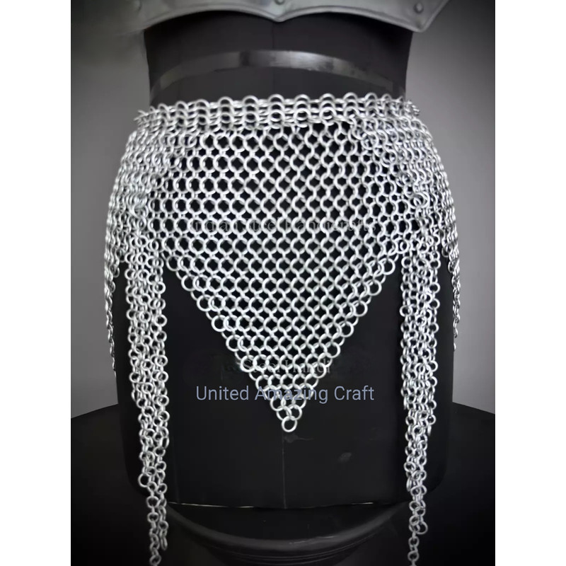 Knight Lady Armor Bust Armor Chainmail Skirt Cosplay Armor Larp Sca Costume 6