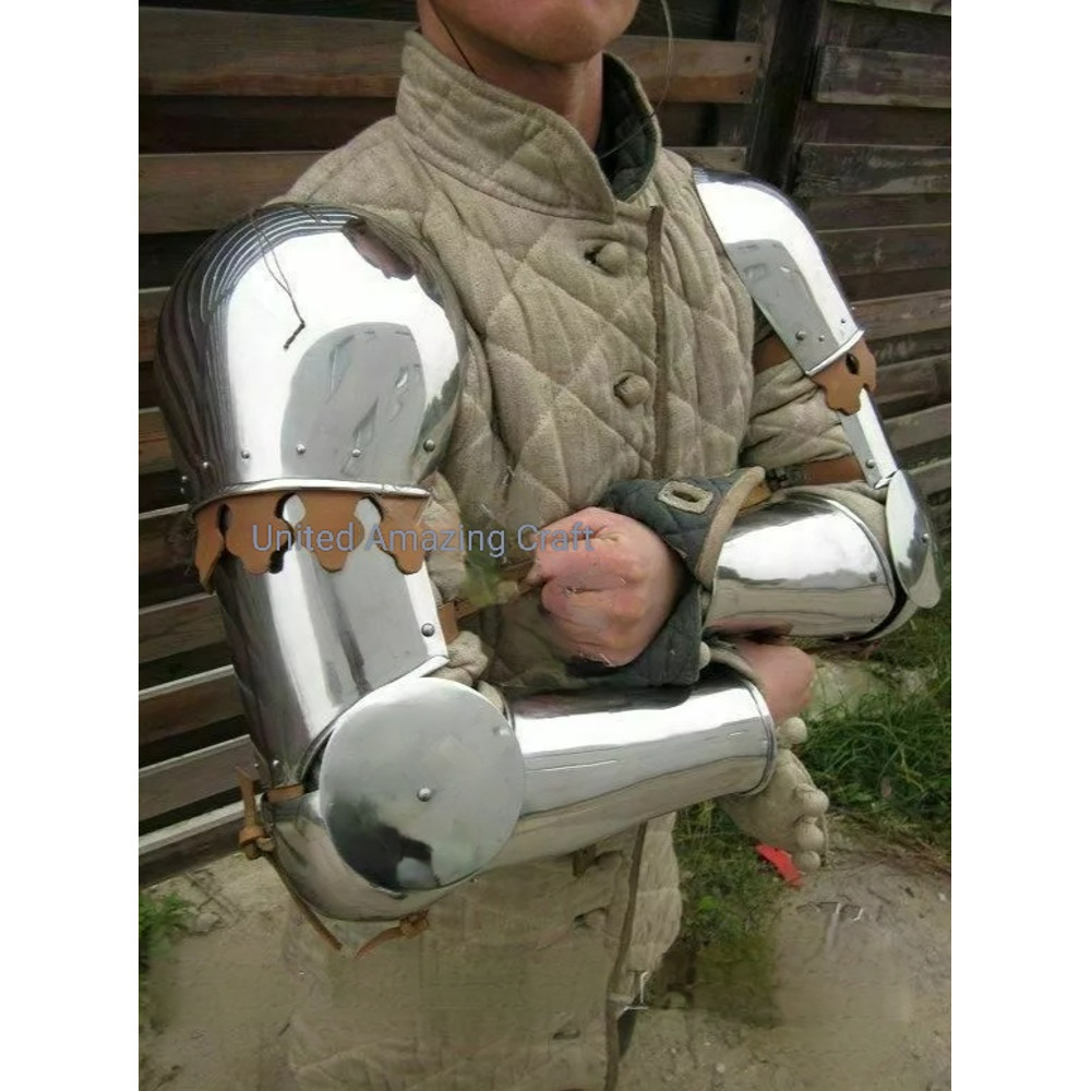 Medieval Knight Steel Full Arm Gothic Armor Shoulder Replica 20 Gauge Larp 1