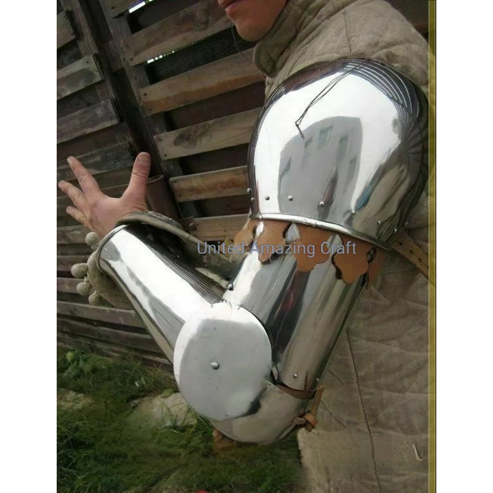 Medieval Knight Steel Full Arm Gothic Armor Shoulder Replica 20 Gauge Larp 2