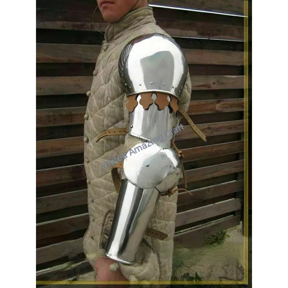 Medieval Knight Steel Full Arm Gothic Armor Shoulder Replica 20 Gauge Larp 3