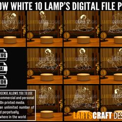 princess cartoon acrylic lamp 10 designs svg, cdr, dxf, pdf, ai files for laser cut cnc digital vector file glowforge