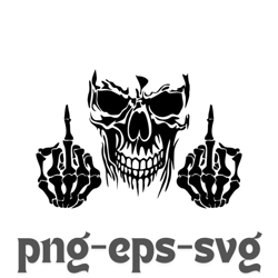skull with middle finger vinyl decal, skull decal, skull sticker, skull car window decal, skull, svg, eps, png files