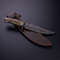 CUSTOM HANDMADE BEAUTIFUL HUNTER KNIFE WITH DAMASCUS STEEL BLADE LEATHER SHEATH 0