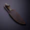 CUSTOM HANDMADE BEAUTIFUL HUNTER KNIFE WITH DAMASCUS STEEL BLADE LEATHER SHEATH 2