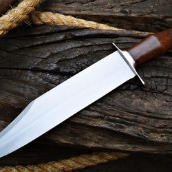 "andre ronald custom hand made beautiful bowie knife & leather sheath"