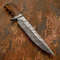 IMPACT CUTLERY RARE CUSTOM DAMASCUS BOWIE KNIFE BURL WOOD HANDLE 921 5