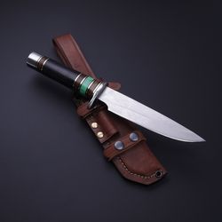 custom handmade premium d2 tool steel hunting bowie knife with drop point style handle!
