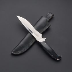 custom handmade unique hand forged d2 tool steel blade hunting bowie & leather sheath'"