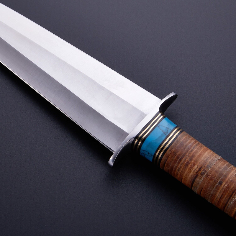 Custom Handmade D2 Tool Steel Hunting Dagger Knife  Leather Sheath  Gift For Him 2