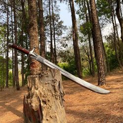 24.5" blade viking sword | hand forged long working sword | survival machete sword | traditional sword blade | full tang