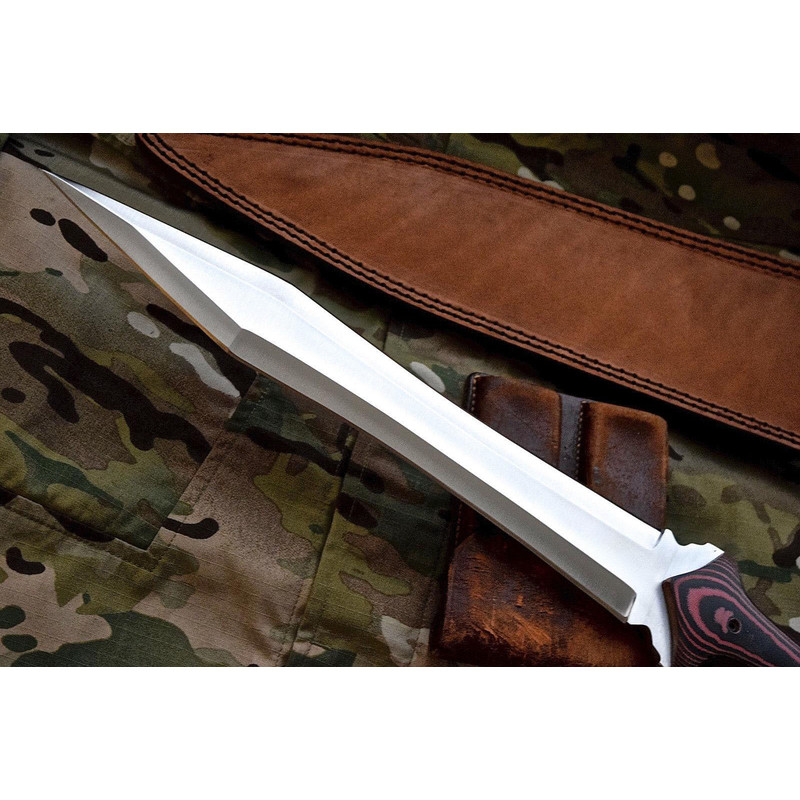 D2 Steel Short Sword With Beautiful Micarta Handle Included Leather SheathOn Every Happy Occasion B 2