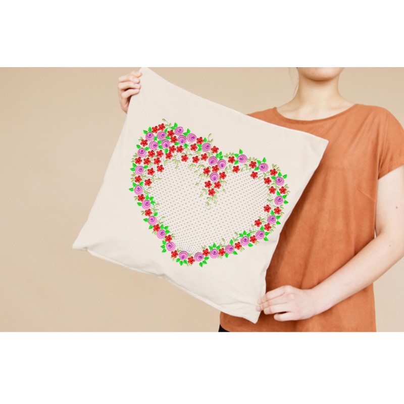 Heart Of Flowers And Embroidery Motifs 1