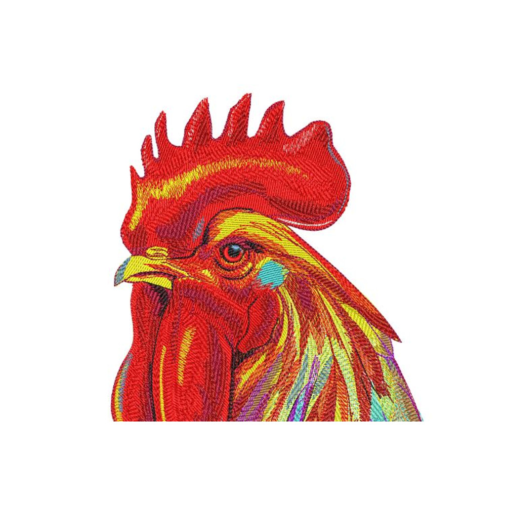 Rooster Embroidery Design 1