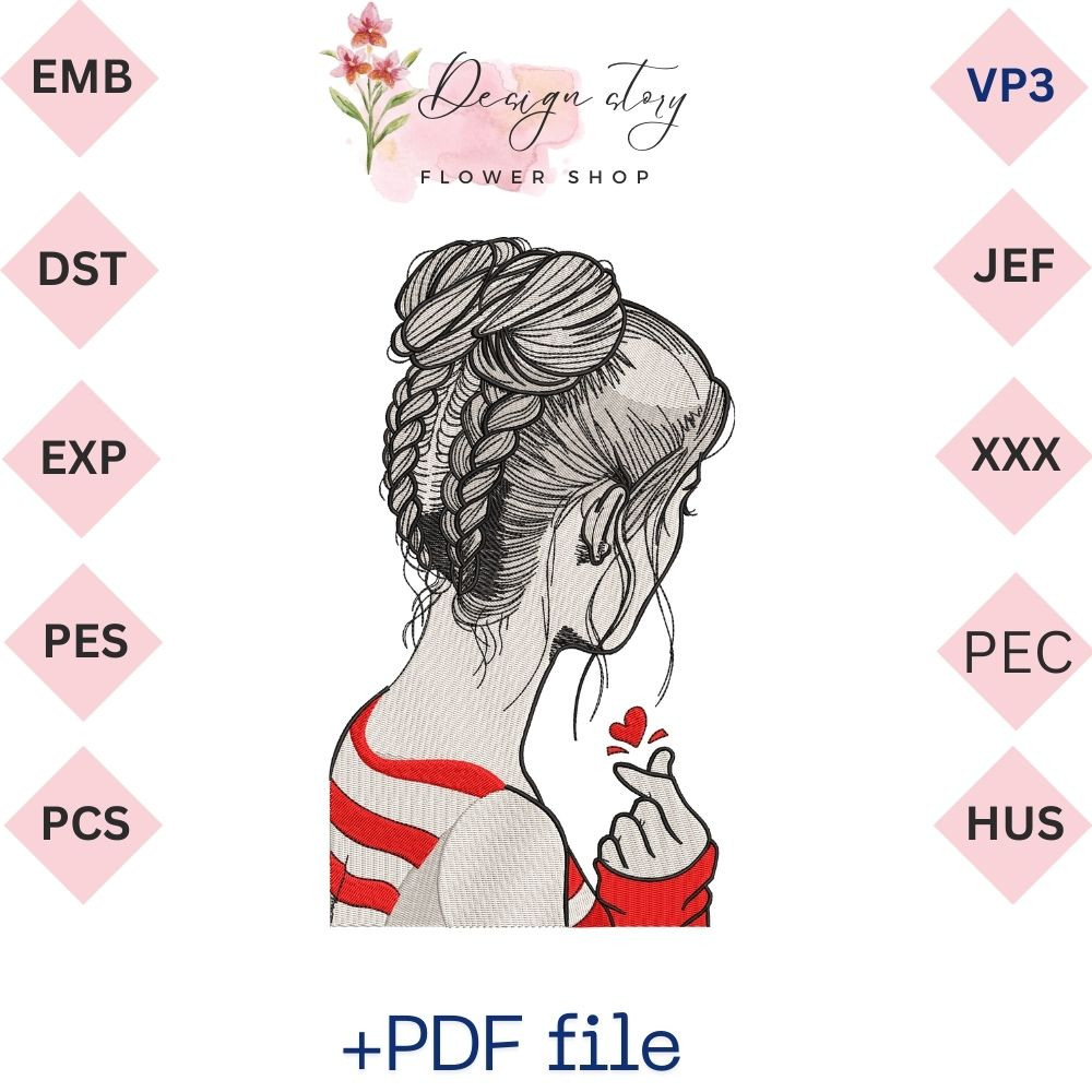 Girl Lover Embroidery Design 0