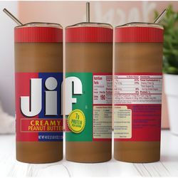 jif peanut butter tumbler wrap, 20oz skinny tumbler wrap, tumbler wrap png, digital download