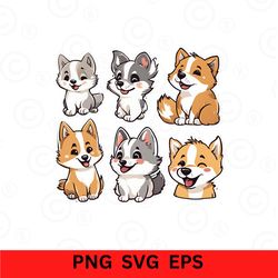 sticker of haski png , svg , eps