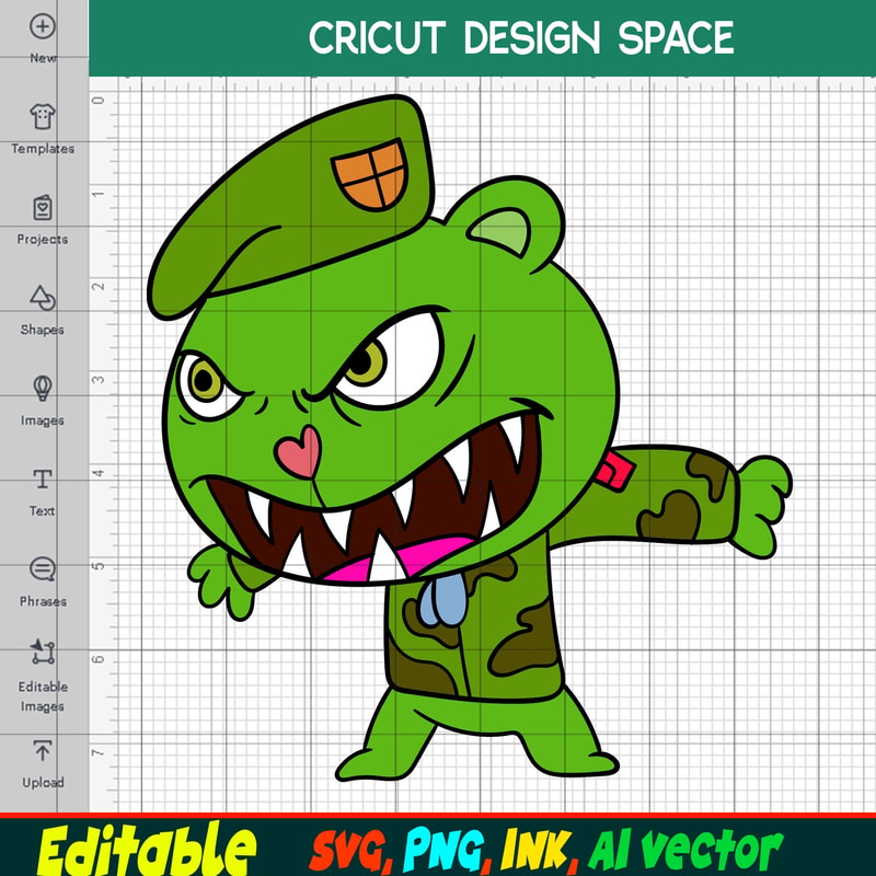 Editable Sticker Flippy Happy Tree Friends SVG, Friends PNG, | Inspire ...
