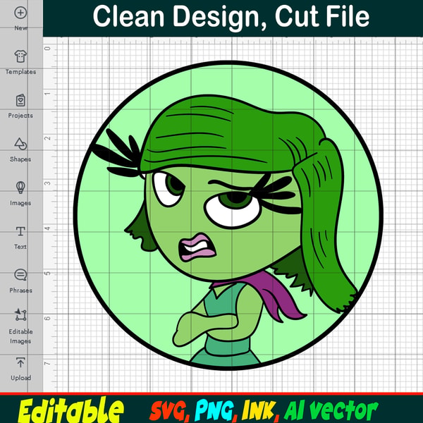 Editable Inside out 2 Disgust SVG, Disgust Sticker Png Print | Inspire ...