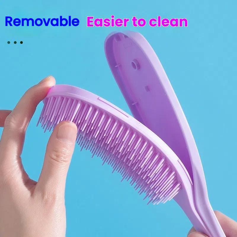 SoftFlex Detangling Comb For Curly Straight Hair Wet Or Dry Scalp Massage Wide Tooth Comb 2