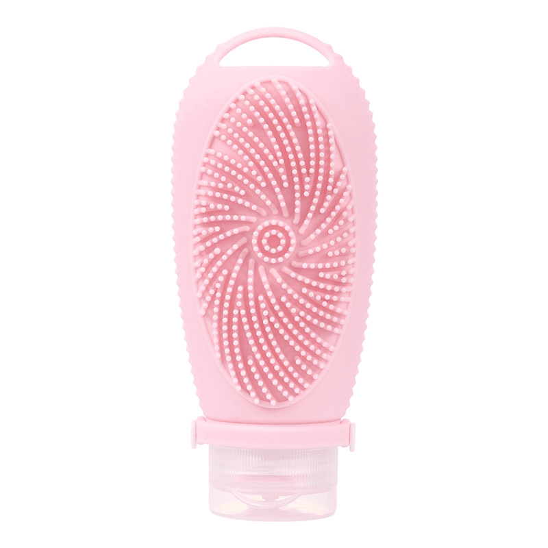 Silicone Travel Bottle With Bath Brush Dispenser 11