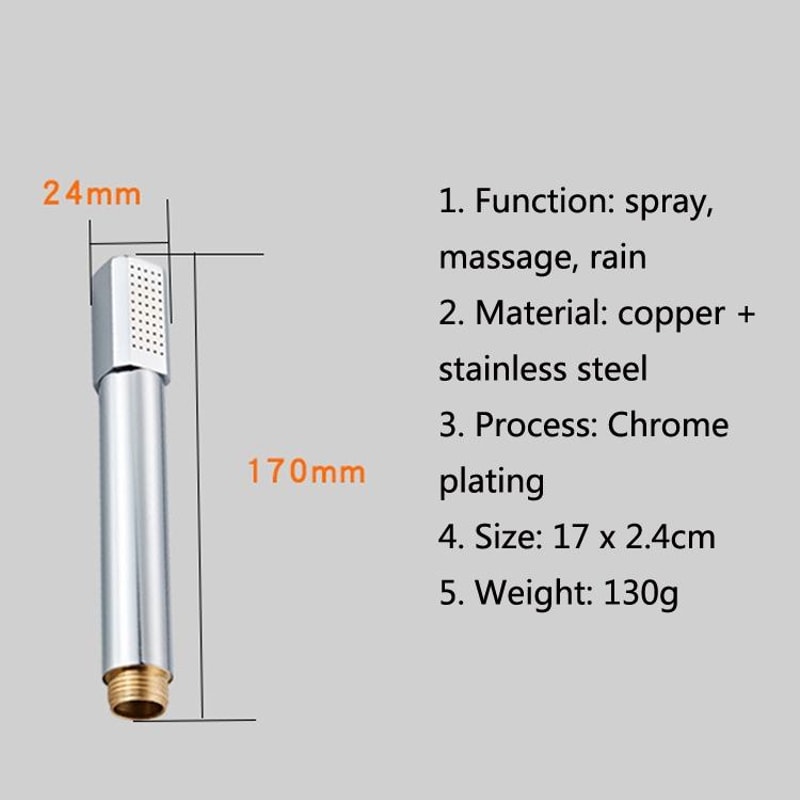 High Pressure Shower Head Square Brass Handheld Shower Head 5