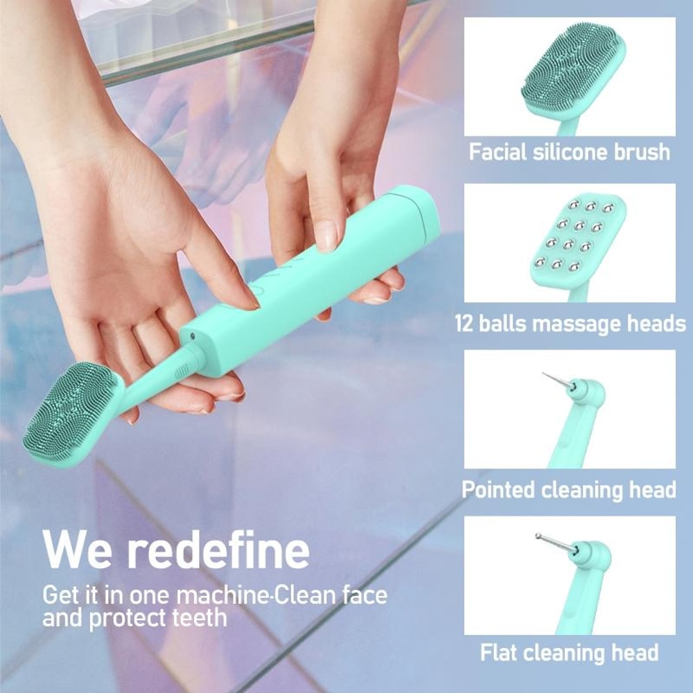 LED Facial Cleansing Brush And Teeth Cleaning Tool For Travel 2