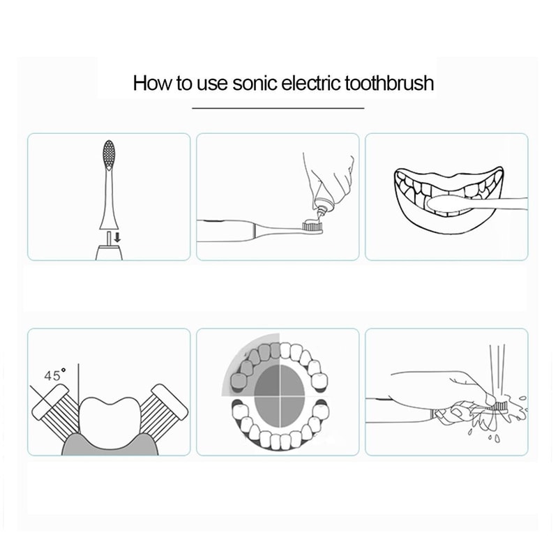 Waterproof Toothbrush With Brush Heads 5