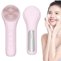 sonic facial cleansing brush with heat and waterproof silicone face scrubber