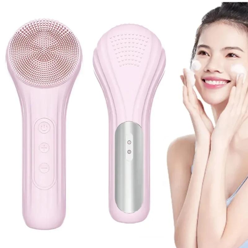 Sonic Facial Cleansing Brush With Heat And Waterproof Silicone Face Scrubber 0