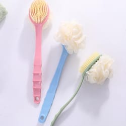 soft bristle long handle bath brush and back scrubber for shower