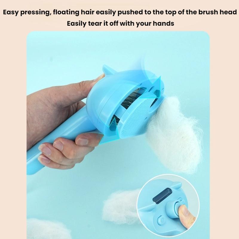 Pet Grooming Brush With Antibacterial Spray Self Cleaning Massage Comb 7