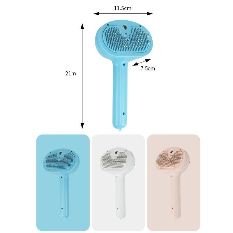 Pet Grooming Brush With Antibacterial Spray Self Cleaning Massage Comb 10