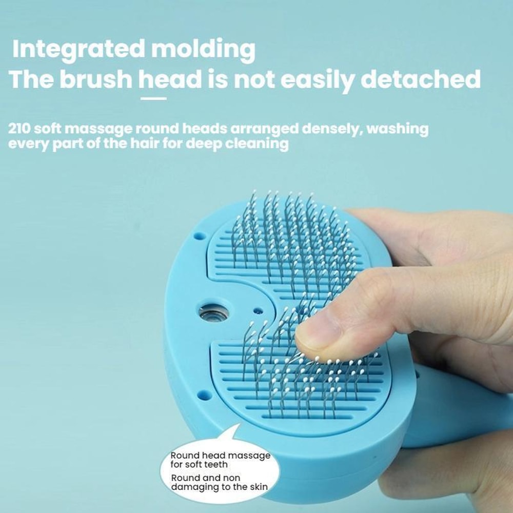 Pet Grooming Brush With Antibacterial Spray Self Cleaning Massage Comb 5