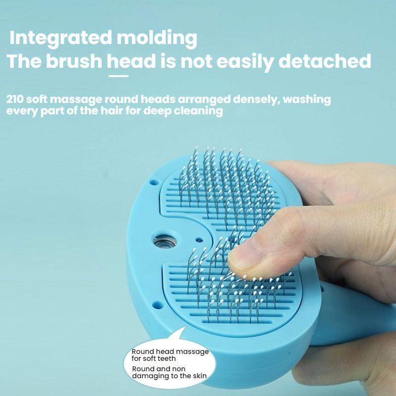 Pet Grooming Brush With Antibacterial Spray Self Cleaning Massage Comb 5