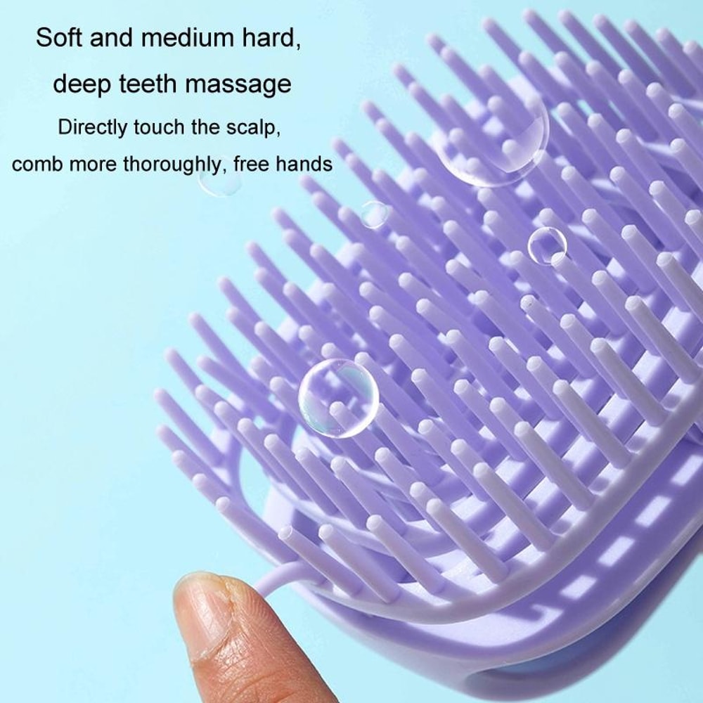 Silicone Shampoo Brush And Scalp Massager For Wet Dry Hair Care 2