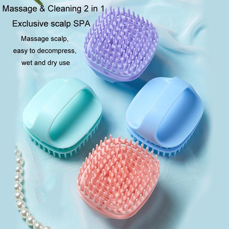 Silicone Shampoo Brush And Scalp Massager For Wet Dry Hair Care 5