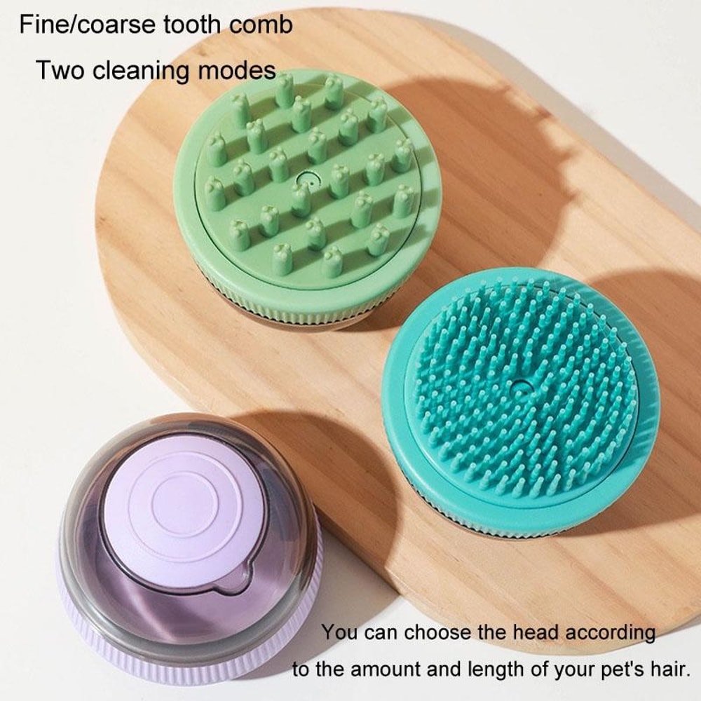 Refillable Pet Bath Brush With Shampoo Dispenser For Dogs And Cats 2