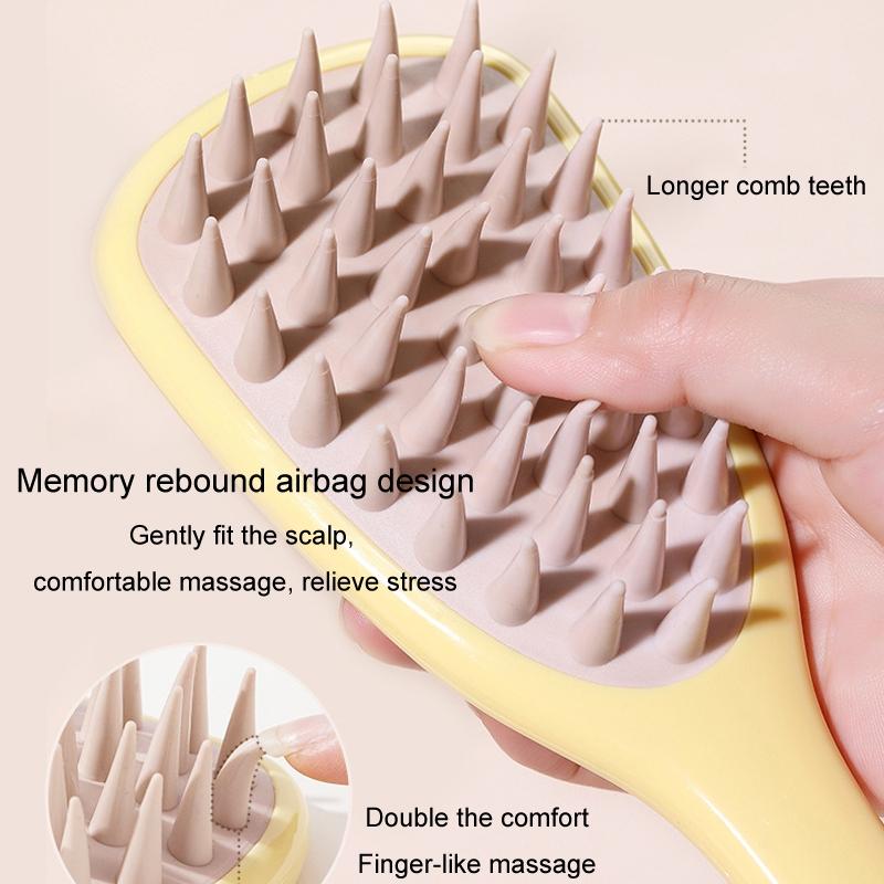 Leaf Shampoo Brush Massager With Silicone Coarse Teeth Handle 3