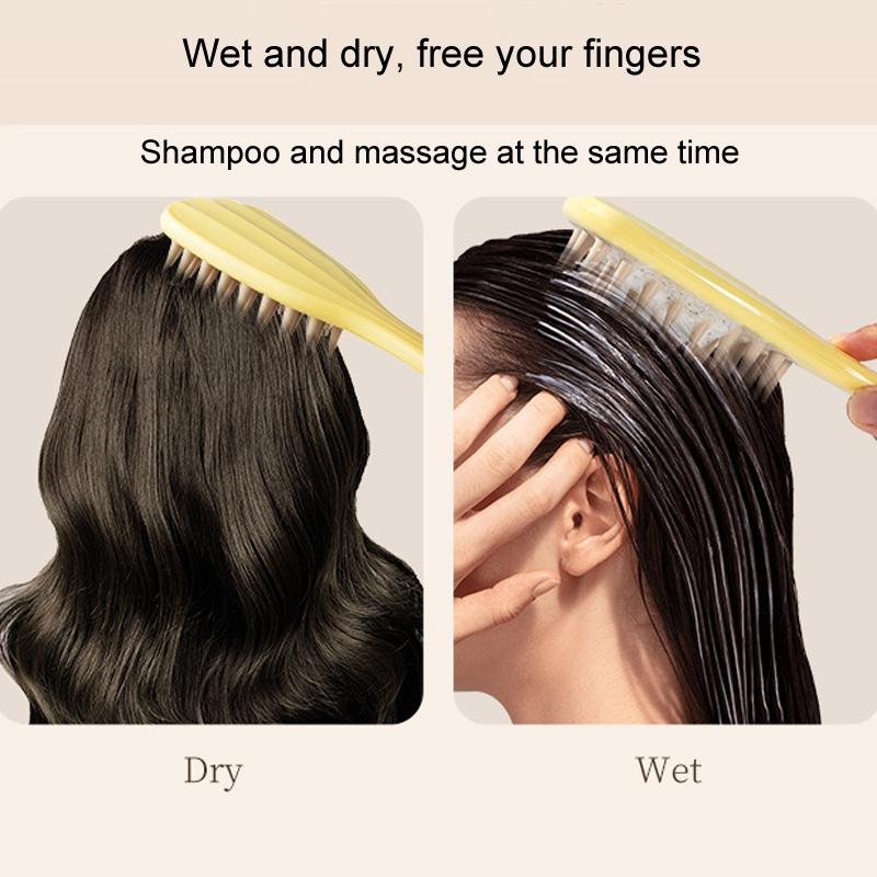 Leaf Shampoo Brush Massager With Silicone Coarse Teeth Handle 5