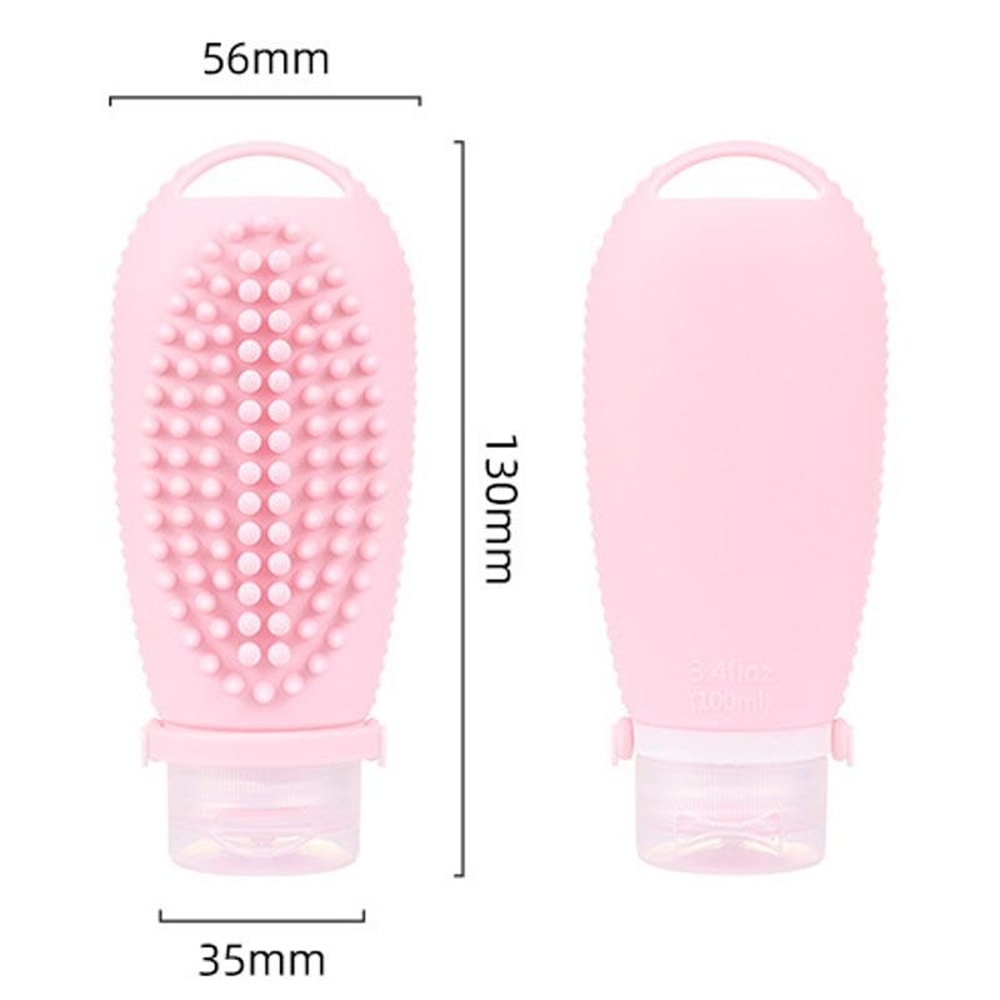 Silicone Travel Shampoo Bottle With Scalp Massage Brush 10