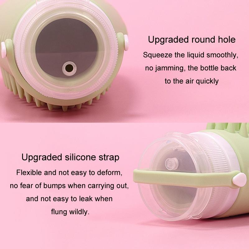 Silicone Travel Shampoo Bottle With Scalp Massage Brush 9