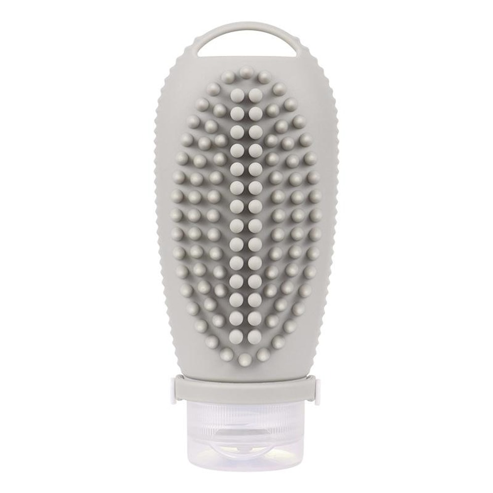 Silicone Travel Shampoo Bottle With Scalp Massage Brush 12